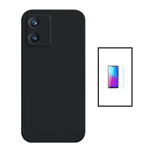 Kit Película de Vidro Temperado GorilasGlass + Capa Proteção Traseira Silicone para TCL 305i - Preto