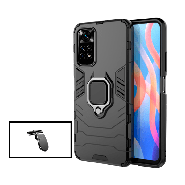 Kit Suporte Magnético L + Capa 3X1 Military Defender para Xiaomi Poco M4 Pro