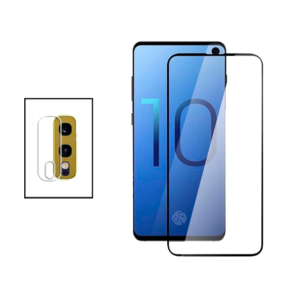 Kit Película Protectora para Câmara Traseira + Película de Vidro Temperado GorilasGlass Curvado para Samsung Galaxy S10e
