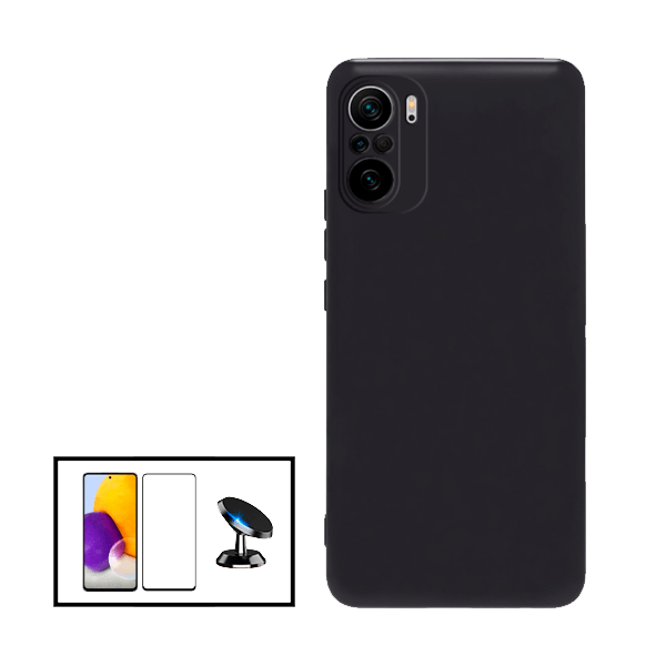 Kit Película de Vidro Temperado GorilasGlass + Capa Proteção Traseira Silicone + Suporte Magnético para Xiaomi Poco X3 GT