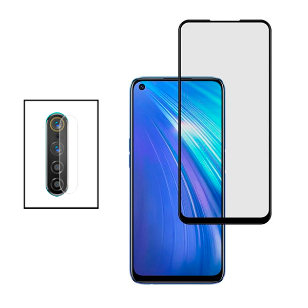 Kit Película Protectora para Câmara Traseira + Película de Vidro Temperado GorilasGlass para Realme 6