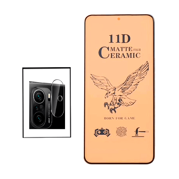 KIT Vidro Temperado Ceramica Full Cover + Película Protectora para Câmara Traseira para Xiaomi Redmi K40 Pro+