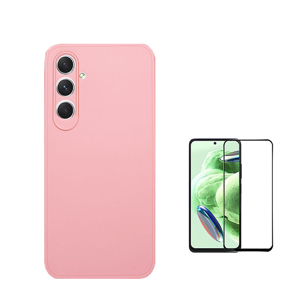 Kit Película de Vidro Temperado GorilasGlass + Capa Proteção Traseira Silicone GIFT4ME para Samsung Galaxy S23 FE - Rosa