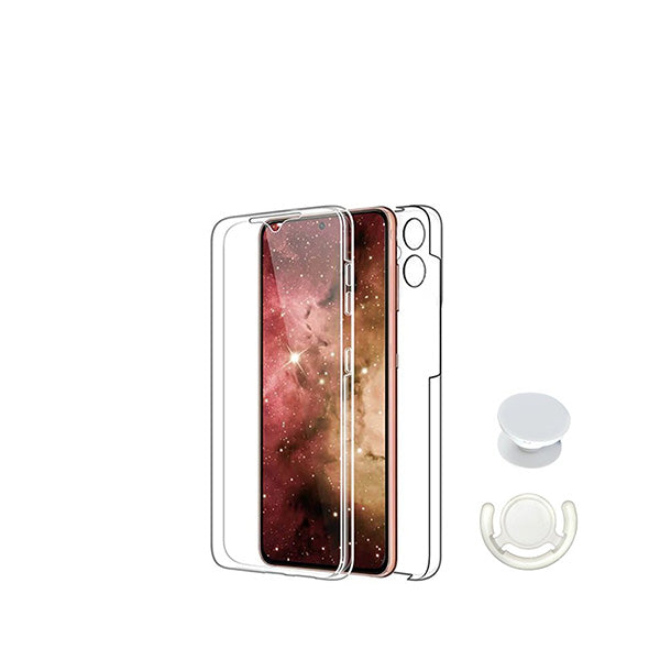 Kit Capa 360° Proteção Frente e Verso + 1 HandHolder + 1 Suporte HandHolder Branco GIFT4ME para Xiaomi Poco F5 - Transparente/Branco