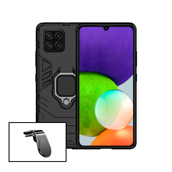 Kit Suporte de Carro Magnético L + Capa de Proteção Militar Magnética para Samsung Galaxy M22