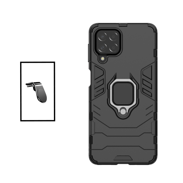 Kit Suporte de Carro Magnético L + Capa de Proteção Militar Magnética para Samsung Galaxy M53 - Preto