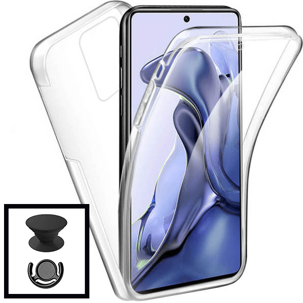 Kit Capa 360° Proteção Frente e Verso + 1 HandHolder + 1 Suporte HandHolder Preto para Oppo A16