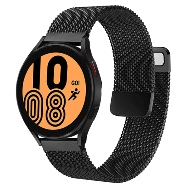 Bracelete Milanese Com Fecho Magnético para Samsung Galaxy Watch4 Bluethtooth 4G - 40mm - Preto