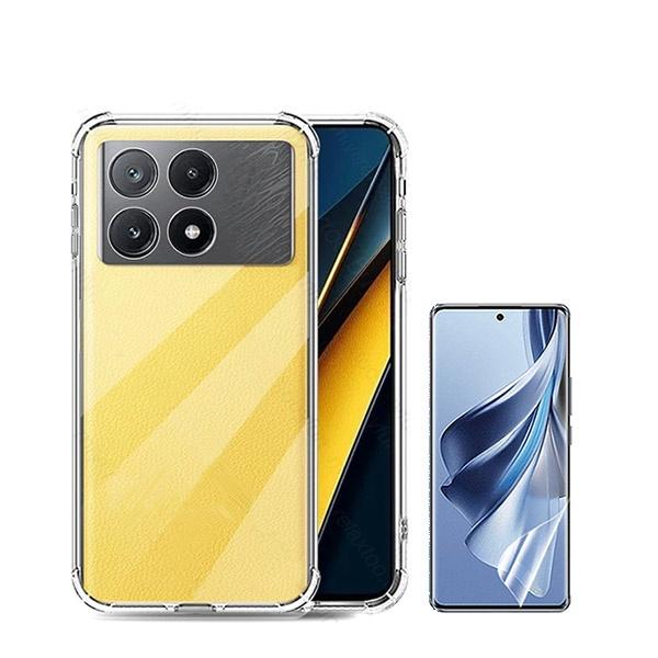 Kit Capa Traseira Super Proteção + Película de Hydrogel Frente Transparente GIFT4ME para Xiaomi Poco X6 Pro 5G - Transparente