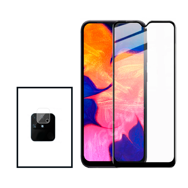 Kit Película Protectora para Câmara Traseira + Película de Vidro Temperado GorilasGlass para Realme Narzo 50A - Transparente/Preto