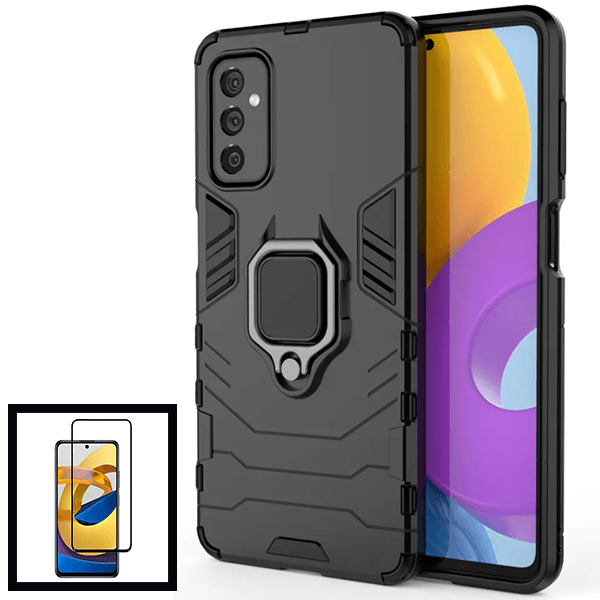 Kit Película de Vidro Temperado GorilasGlass + Capa de Proteção Militar Magnética para Samsung Galaxy M52 5G