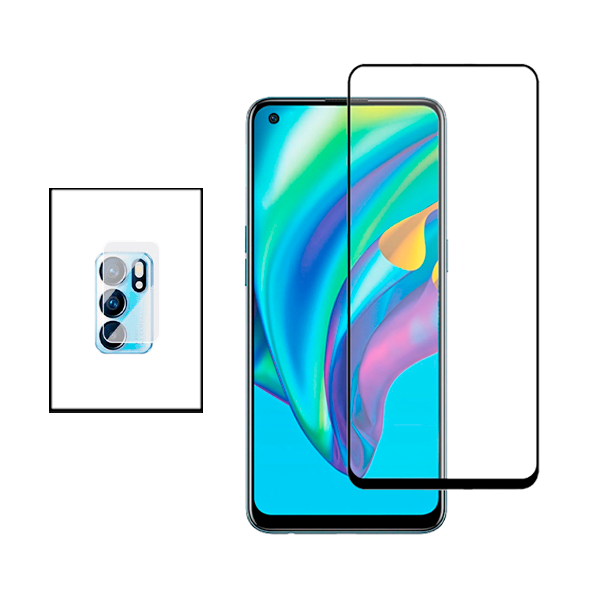 Kit Película Protectora para Câmara Traseira + Película de Vidro Temperado GorilasGlass para Oppo Reno6