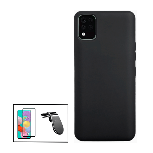Kit Película de Vidro Temperado GorilasGlass + Capa Proteção Traseira Silicone + Suporte de Carro Magnético L para para LG K42