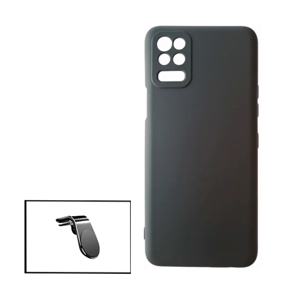 Kit Suporte de Carro Magnético L + Capa Proteção Traseira Silicone para LG Q52