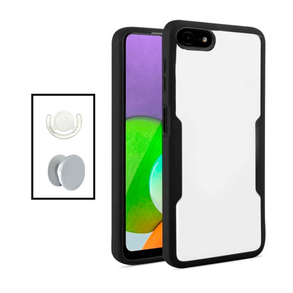 Kit Capa 360° Proteção Frente e Verso + 1 HandHolder + 1 Suporte HandHolder Branco para Apple iPhone 7 - Preto
