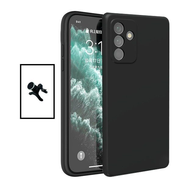 Kit Suporte Magnético Com Pernas + Capa Proteção Traseira Silicone para Samsung Galaxy M23 5G - Preto