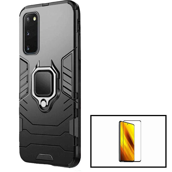 Kit Película de Vidro Temperado GorilasGlass + Capa de Proteção Militar Magnética para Samsung Galaxy S20 FE 2022 - Preto
