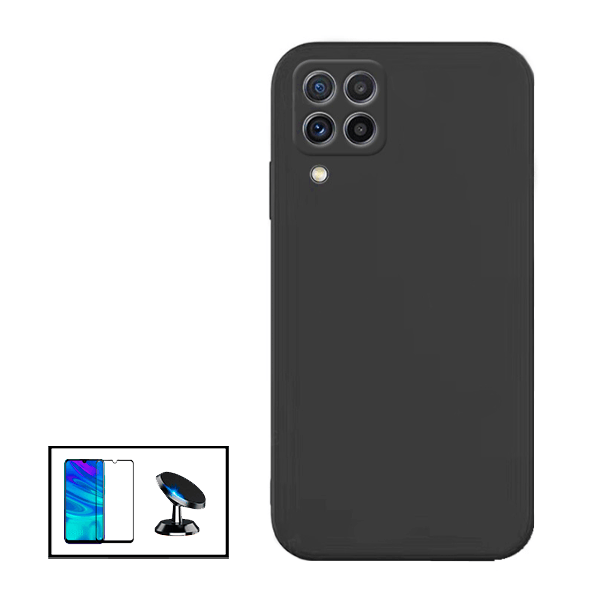 Kit Película de Vidro Temperado GorilasGlass + Capa Proteção Traseira Silicone + Suporte Magnético para Samsung Galaxy M32