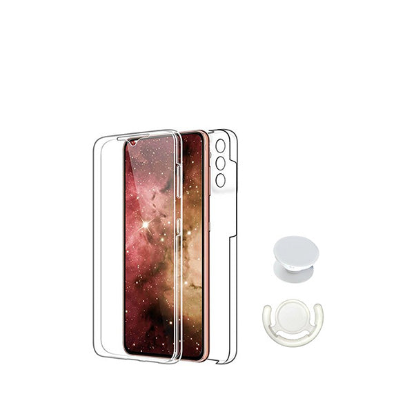 Kit Capa 360° Proteção Frente e Verso + 1 HandHolder + 1 Suporte HandHolder Branco GIFT4ME para Samsung Galaxy A05s - Transparente/Branco