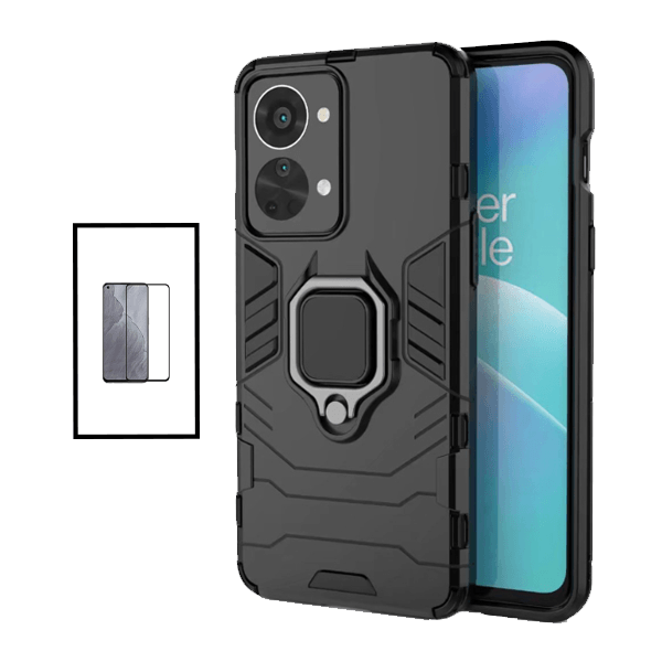 Kit Película de Vidro Temperado GorilasGlass + Capa de Proteção Militar Magnética para OnePlus Nord 2T - Preto