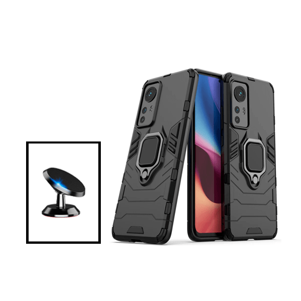 Kit Suporte Magnético + Capa de Proteção Militar Magnética para Xiaomi 12X - Preto