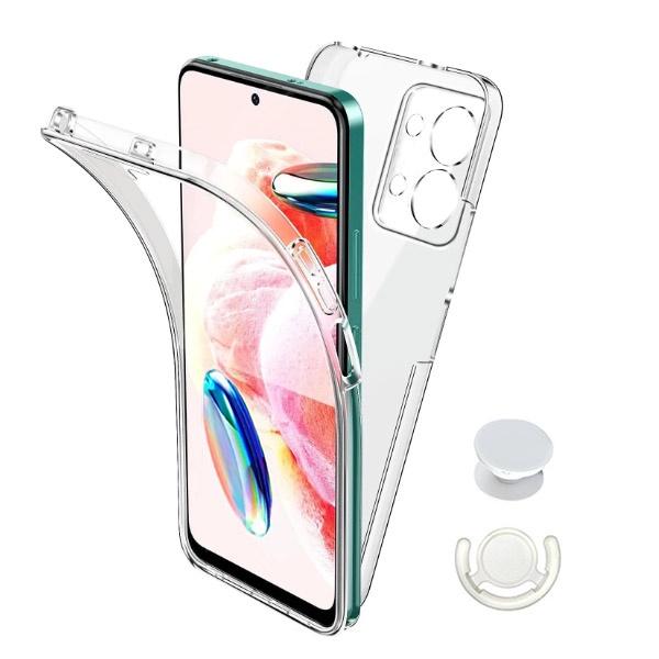 Kit Capa 360° Proteção Frente e Verso + 1 HandHolder + 1 Suporte HandHolder Branco GIFT4ME para Xiaomi Redmi Note 13 Pro 5G - Transparente/Branco
