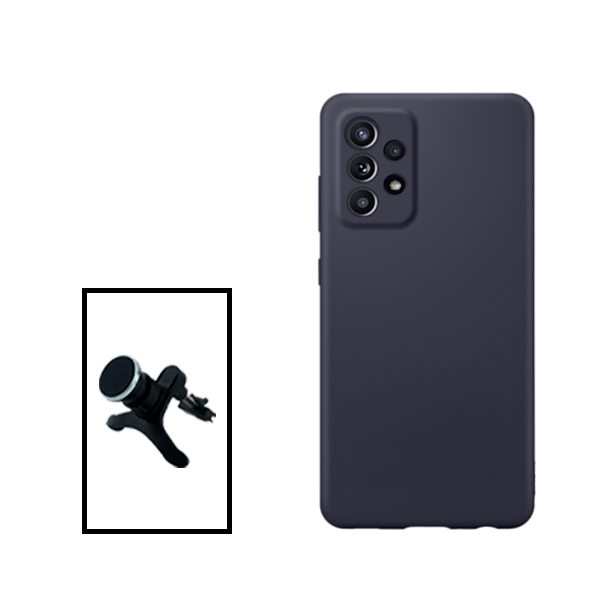 Kit Suporte Magnético Com Pernas + Capa Proteção Traseira Silicone para Samsung Galaxy A33 5G - Preto