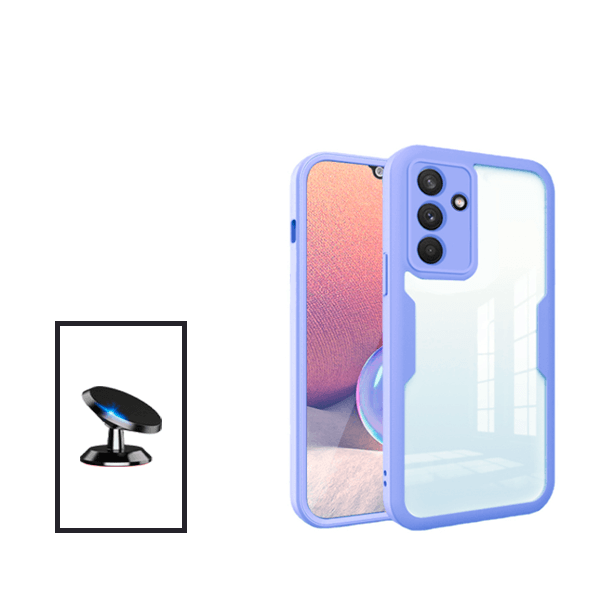 Kit Capa 360° Proteção Frente e Verso + Suporte Magnético para Samsung Galaxy M52 5G - Roxo