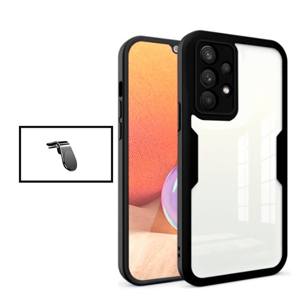 Kit Capa 360° Proteção Frente e Verso + Suporte Magnético L para Samsung Galaxy A13 - Preto