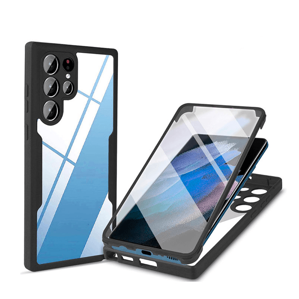 Capa 360° Proteção Frente e Verso para Samsung Galaxy S22 Ultra 5G - Preto