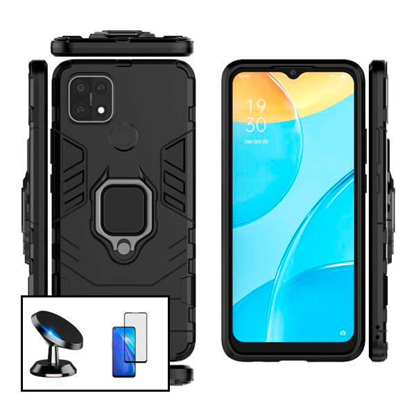 Kit Película de Vidro Temperado GorilasGlass + Capa de Proteção Militar Magnética + Suporte Magnético para Realme C25S