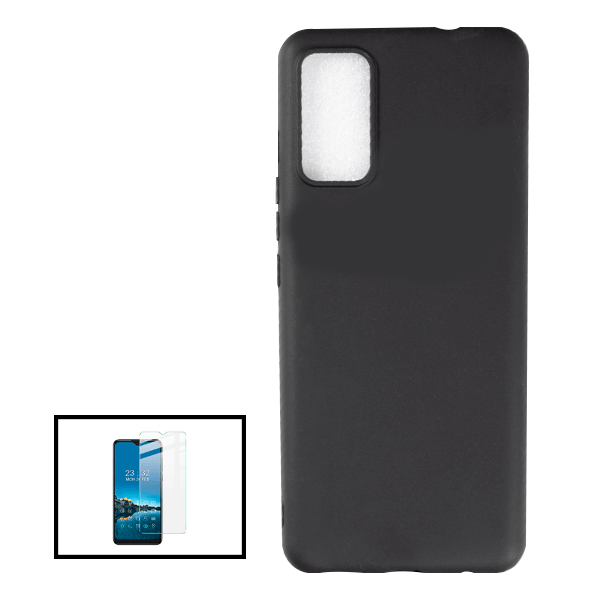 Kit Película de Vidro Temperado GorilasGlass + Capa Proteção Traseira Silicone para TCL 20Y - Preto