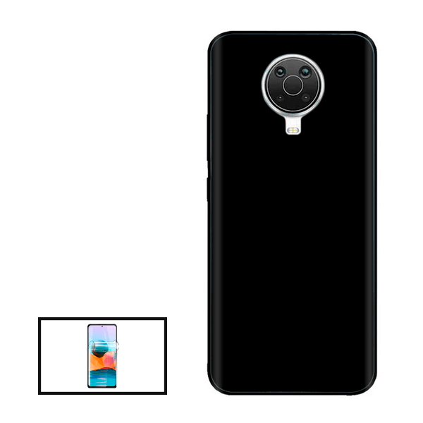 Kit Película Protectora de Hydrogel Frente + Capa Proteção Traseira Silicone para Nokia G20 - Preto