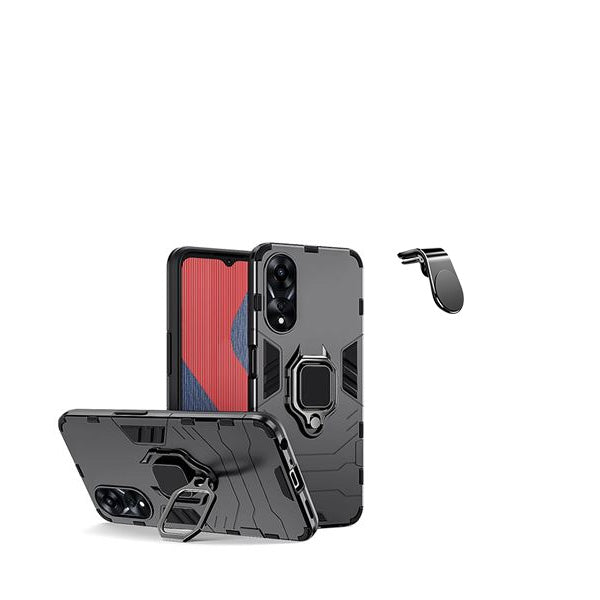 Kit Suporte de Carro Magnético L + Capa de Proteção Militar Magnética GIFT4ME para Oppo A38 4G - Preto