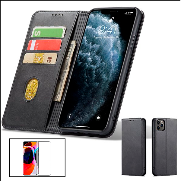 Kit Capa Tipo Livro Fecho Magnético + Película de Vidro Temperado GorilasGlass para Xiaomi 11T Pro