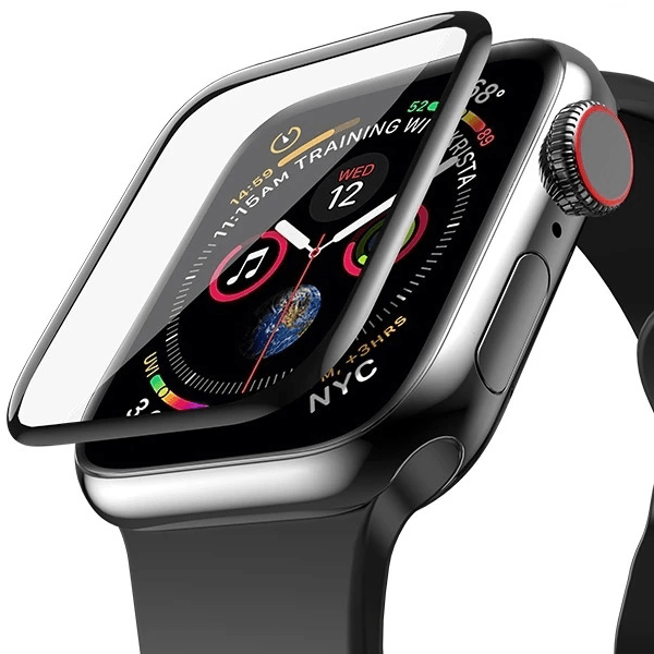 Película Protetora de Vidro Com Bordas Pretas para Apple Watch Series 7 Aluminum - 45mm