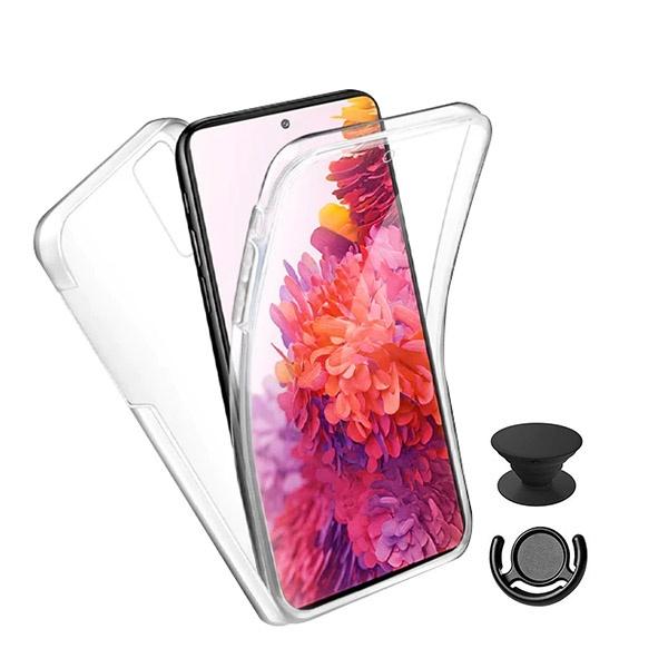 Kit Capa 360° Proteção Frente e Verso + 1 HandHolder + 1 Suporte HandHolder Preto GIFT4ME para Xiaomi Redmi Note 10 Pro - Transparente/Preto
