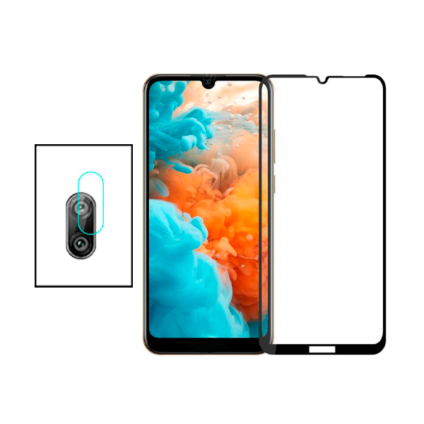 Kit Película Protectora para Câmara Traseira + Película de Vidro Temperado GorilasGlass para Huawei Y7 2019