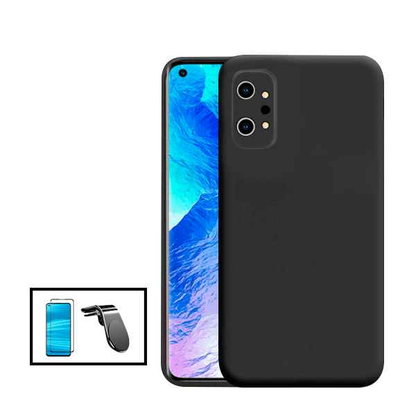 Kit Película de Vidro Temperado GorilasGlass + Capa Proteção Traseira Silicone + Suporte de Carro Magnético L para Realme GT Neo2