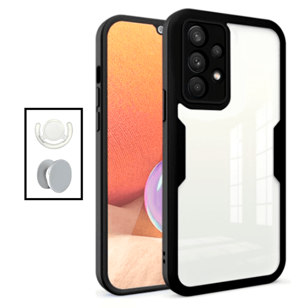Kit Capa 360° Proteção Frente e Verso + 1 HandHolder + 1 Suporte HandHolder Branco para Samsung Galaxy A53 5G - Preto