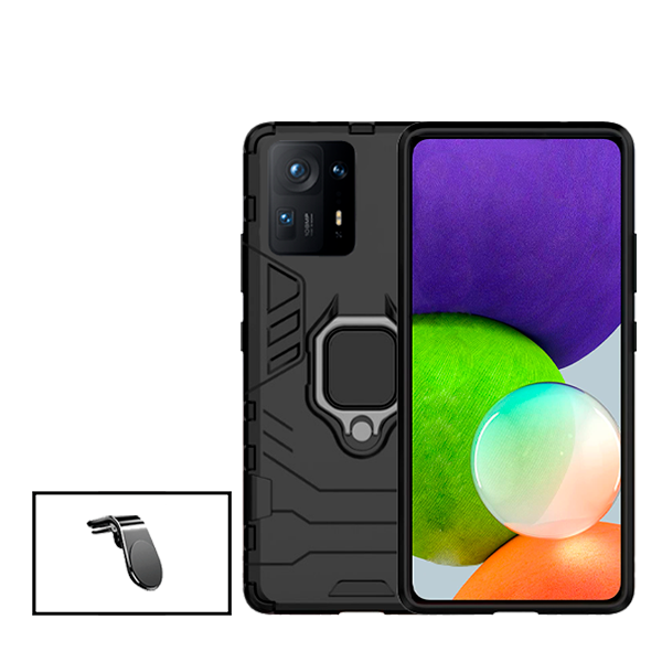 Kit Suporte de Carro Magnético L + Capa de Proteção Militar Magnética para Xiaomi Mix 4