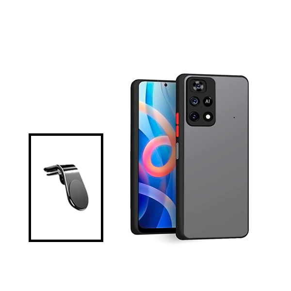 Kit Capa Traseira Proteção Camara + Suporte de Carro Magnético L para Xiaomi Poco X4 Pro 5G - Preto