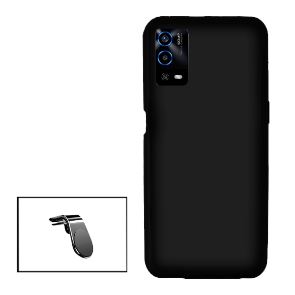 Kit Suporte de Carro Magnético L + Capa Proteção Traseira Silicone para Oppo A55