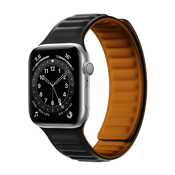 Bracelete Magnetica de Silicone para Apple Watch Series 8 Aluminum - 41mm - Preto