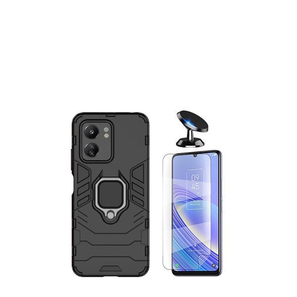 Kit Película Protectora de Hydrogel Frente + Capa de Proteção Militar Magnética + Suporte Magnético GIFT4ME para Xiaomi Redmi 13C - Preto