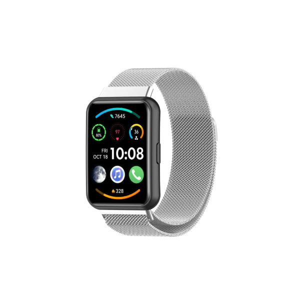 Bracelete Milanese Com Fecho Magnético para Huawei Watch Fit 2 Classic - Cinza