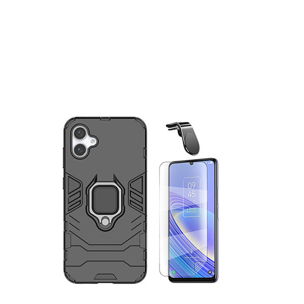Kit Película Protectora de Hydrogel Frente + Capa de Proteção Militar Magnética + Suporte Magnético L GIFT4ME para Samsung Galaxy A05 - Preto