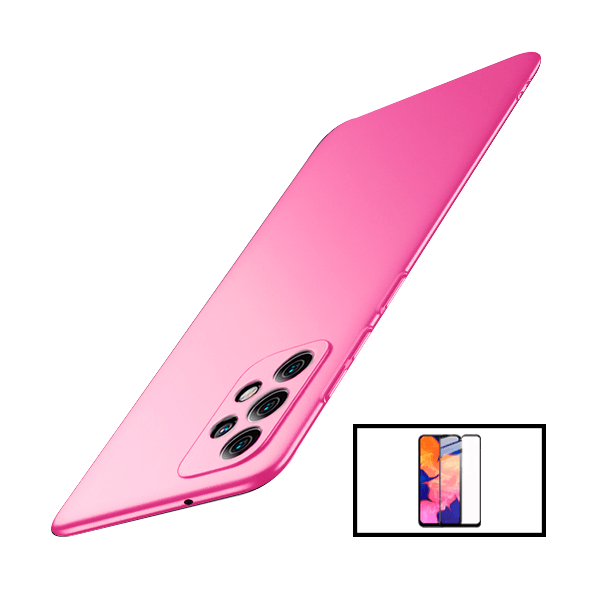 Kit Película de Vidro Temperado GorilasGlass + Capa Rígida e Fina para Samsung Galaxy A73 5G - Rosa