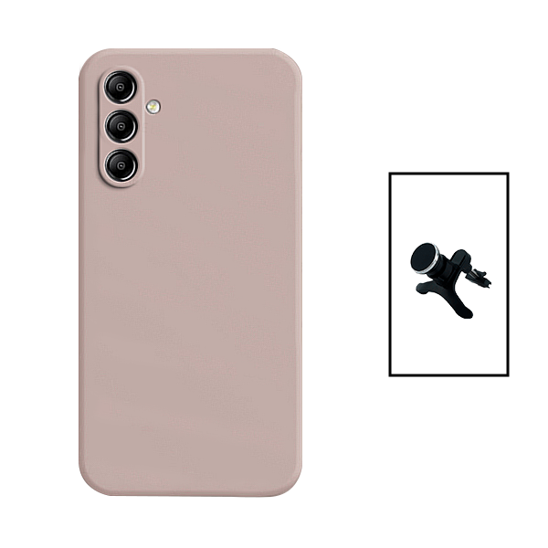 Kit Suporte Magnético Com Pernas + Capa Proteção Traseira Silicone para Samsung Galaxy A24 4G - Rosa
