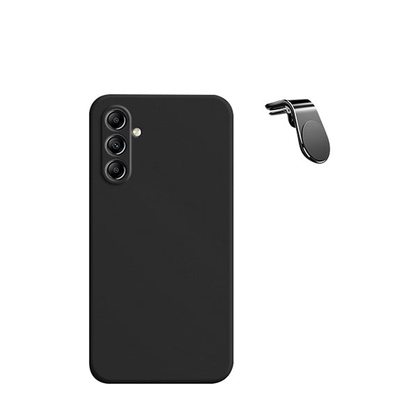 Kit Suporte de Carro Magnético L + Capa Proteção Traseira Silicone Phonecare para Samsung Galaxy A25 5G - Preto